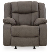 First Base Gunmetal Faux Leather Recliner