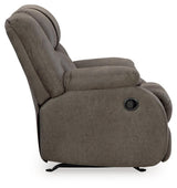 First Base Gunmetal Faux Leather Recliner