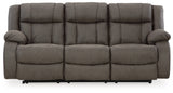 First Base Gunmetal Faux Leather Reclining Sofa