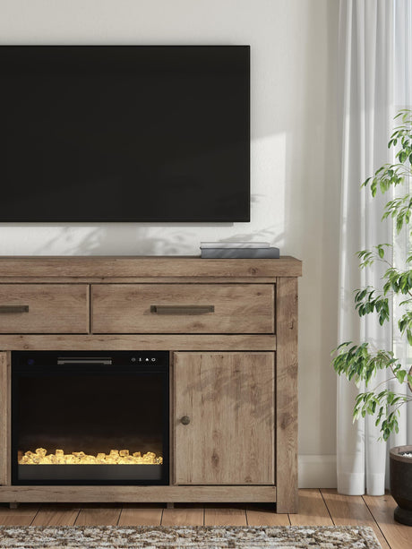 Garistyn Brown 62" TV Stand with Electric Fireplace — product image 4