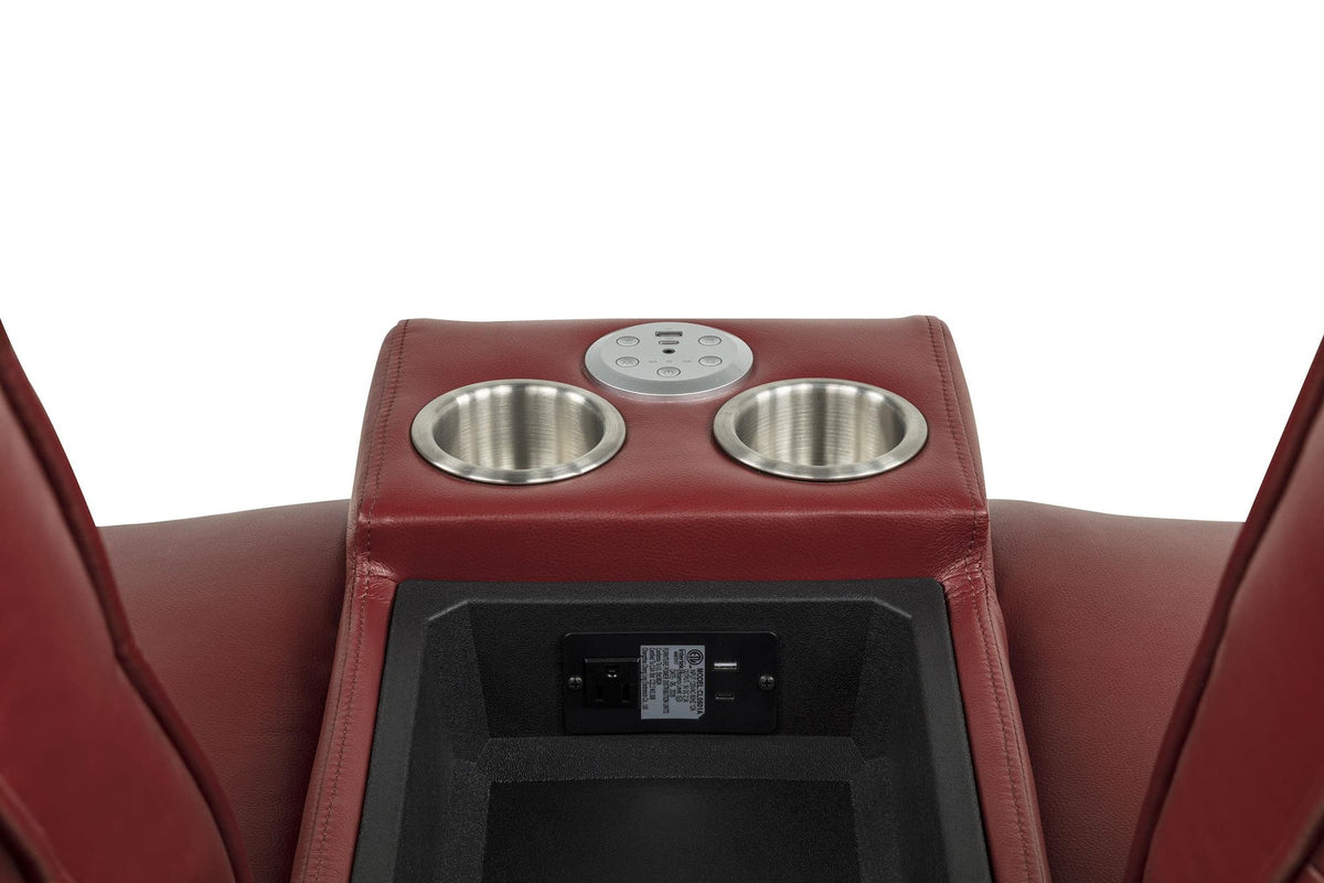 Rojas 3-Piece Dual Power Reclining L-Shaped Sectional with Bluetooth Red — product image 9