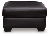 Glennbre Midnight Faux Leather Ottoman view 3