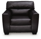Glennbre Midnight Faux Leather Chair view 3