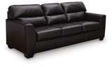 Glennbre Midnight Faux Leather Queen Sofa Sleeper angled view