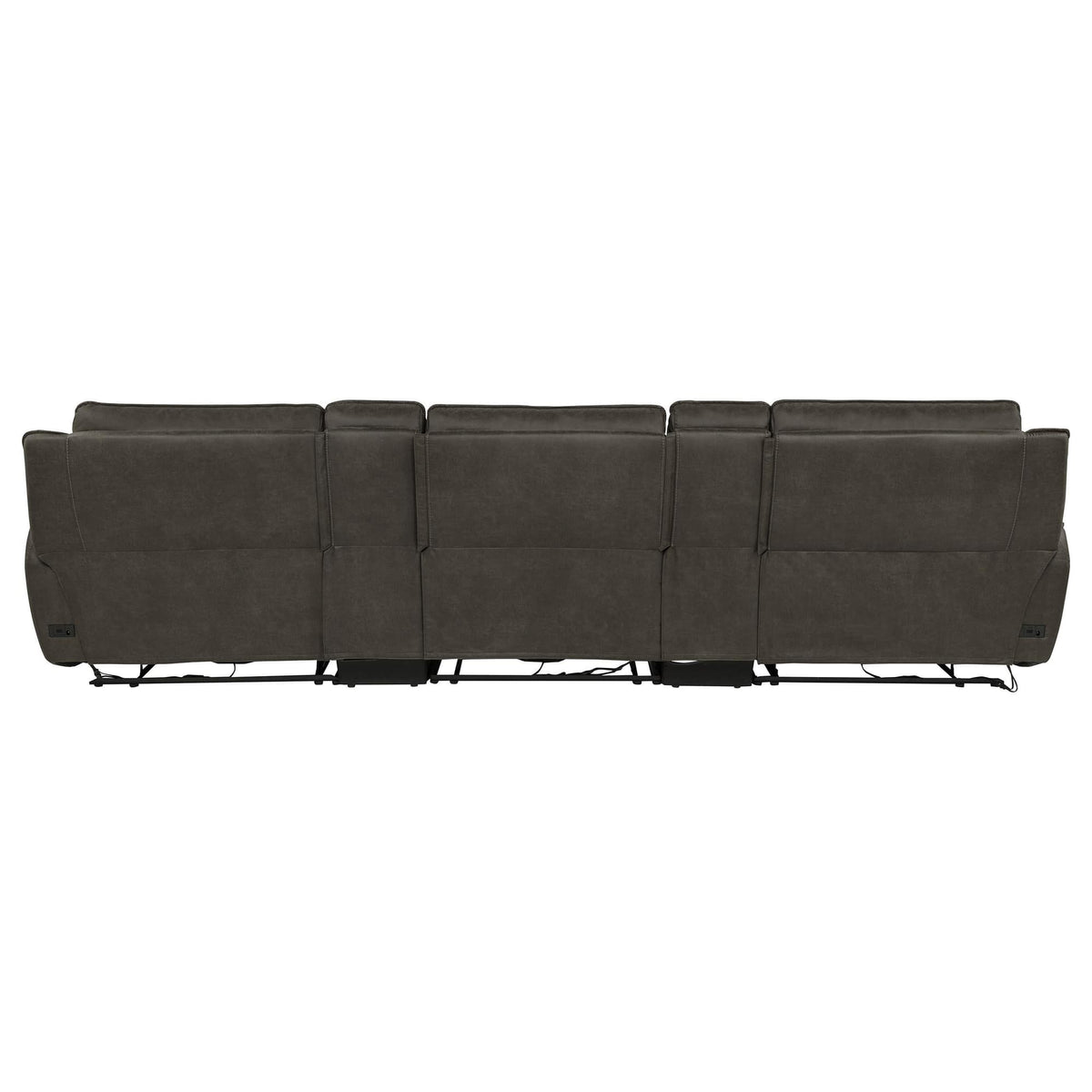 Marcell 5-Piece 3-Seat Power Home Theater Seating with Dual Consoles Grey — product image 5