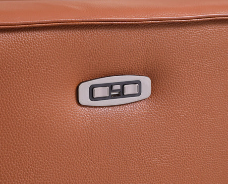 Picasso II Caramel Italian Leather 7-Piece Power Reclining Sectional with 3 Power Seats view 4