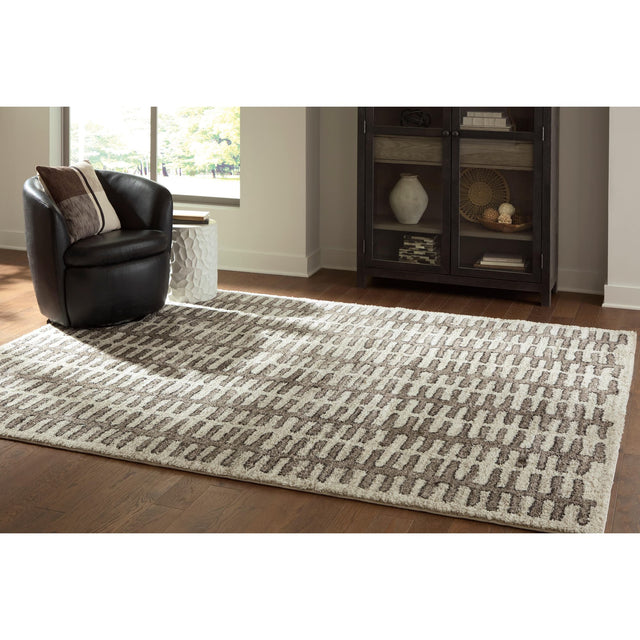 Cartlett White/Taupe/Black Large Rug — product view
