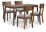 Tameride Brown Dining Table and 4 Chairs (Set of 5) — angled view