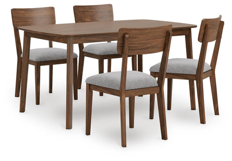 Tameride Brown Dining Table and 4 Chairs (Set of 5) — angled view