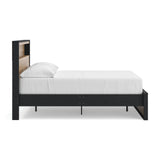 Kozmour Black/Brown Full Bookcase Complete Bed Frame — side view