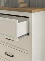 Kerisden White/Brown Chest of Drawers — detail view