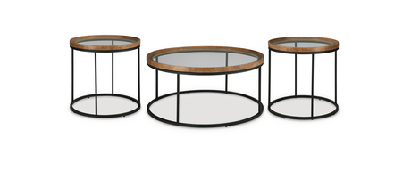 Medium Brown Coffee Table and End Table Set — product view