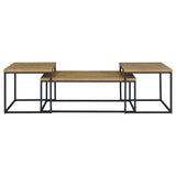Straden 3-piece Engineered Wood Coffee Table Set Mango and Black