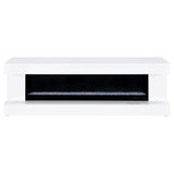 Mallory TV Stand Fireplace Console Bluetooth Speaker White High Gloss