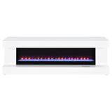 Mallory TV Stand Fireplace Console Bluetooth Speaker White High Gloss