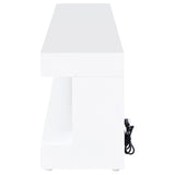 Mallory TV Stand Fireplace Console Bluetooth Speaker White High Gloss