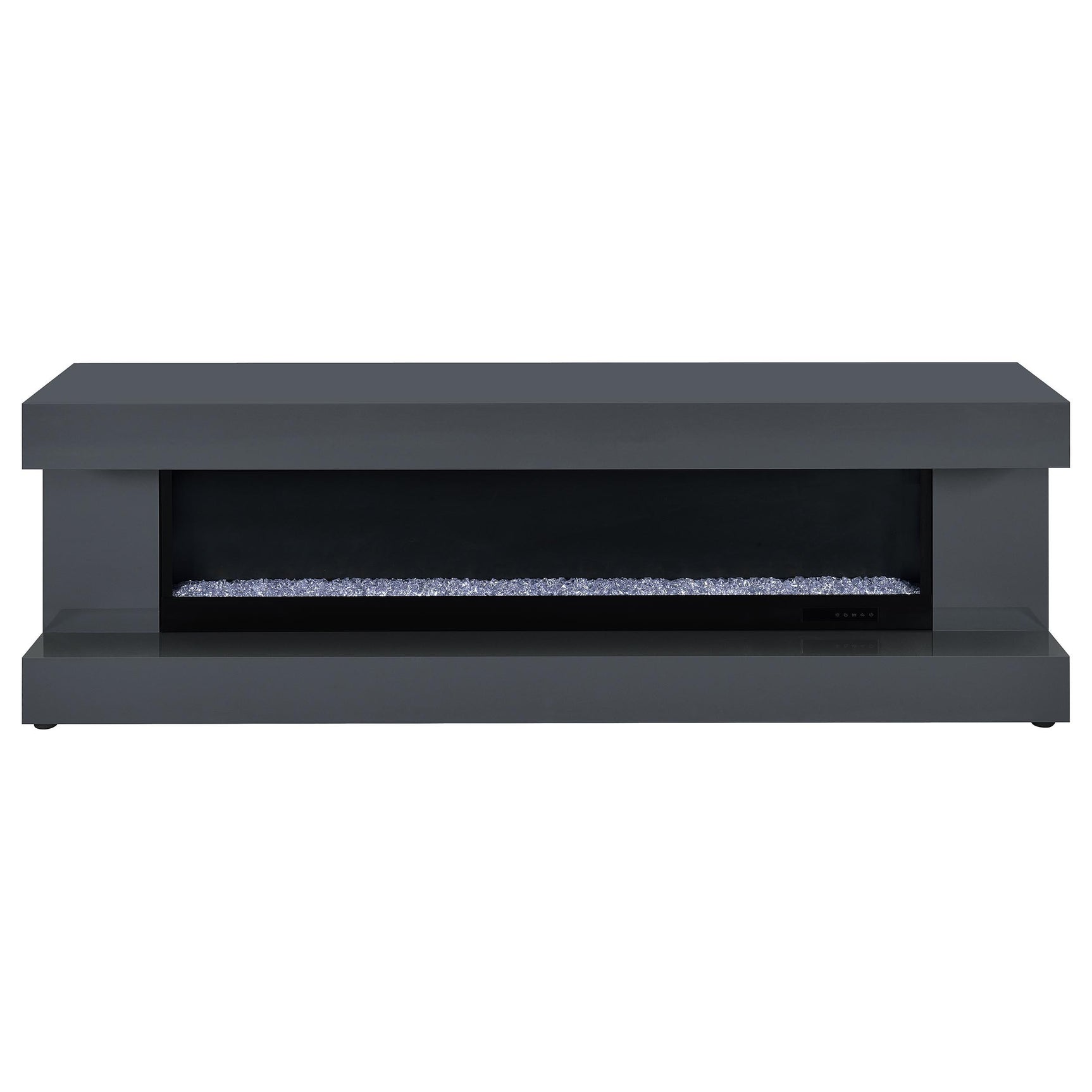 Mallory TV Stand Fireplace Console Bluetooth Speaker Grey High Gloss