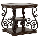 Laney 3-piece Glass Top Coffee and End Table Set Dark Merlot