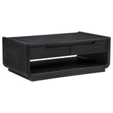 Leandro 3-piece Wood Coffee and End Table Set Burnished Black