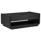 Leandro 3-piece Wood Coffee and End Table Set Burnished Black