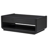 Leandro 2-drawer Wood Cocktail Coffee Table Burnished Black