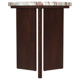 Jenna 2-piece Round Marble Top Coffee Table Set Brown