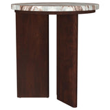 Jenna 3-piece Round Marble Top Coffee Table Set Brown