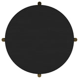 Arini Round End Side Table With Storage Shelf Black
