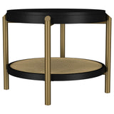 Arini 2-piece Round Coffee and End Table Set Black