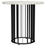 Haven 2-piece Round Marble Coffee and End Table Set Black