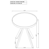 Briggs Round Marble Printed Glass Top End Side Table White