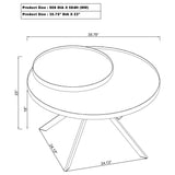 Briggs Round Marble Printed Glass Top Coffee Table White