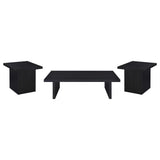 Max 3-piece Rectangular Coffee and End Table Set Black