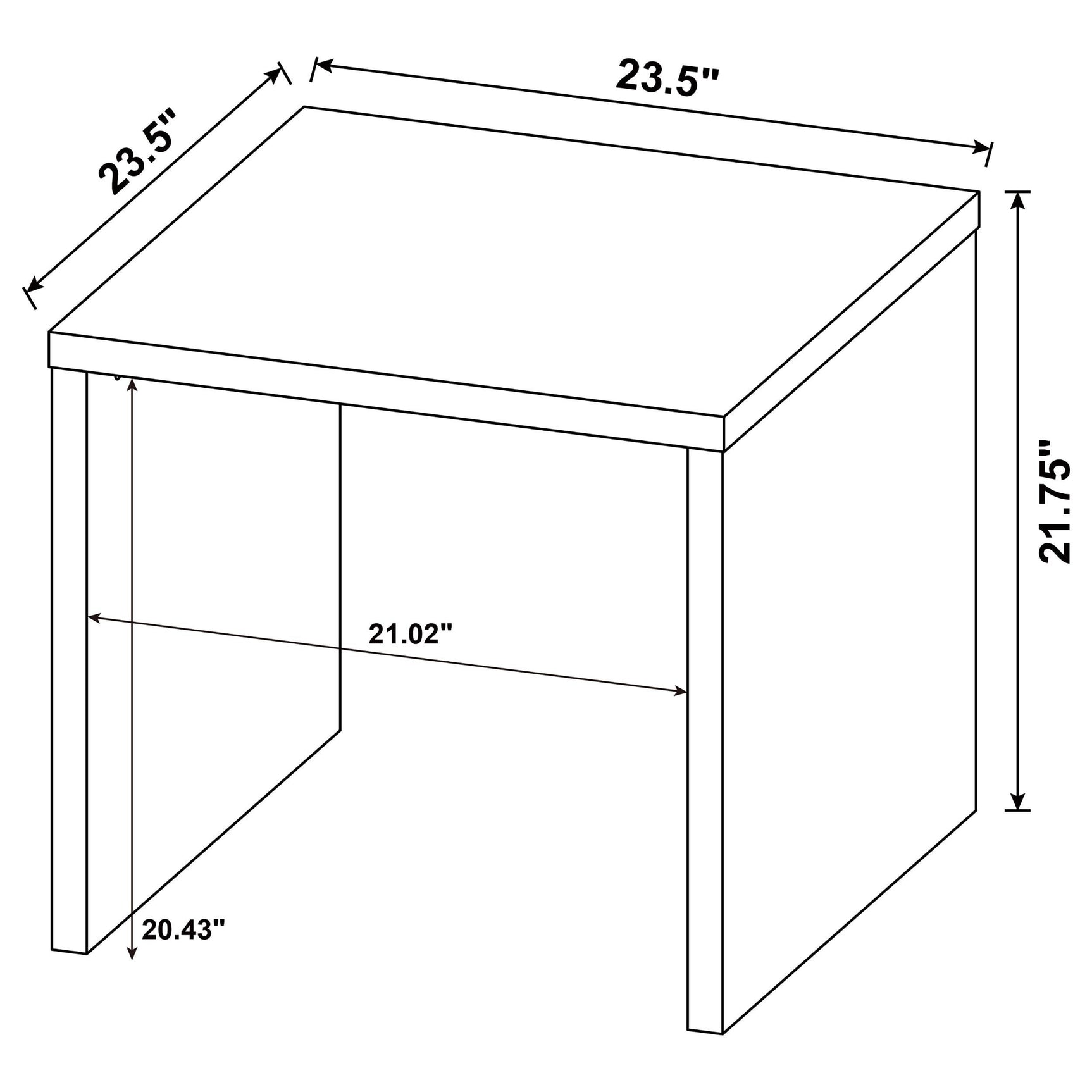 Canoga Engineered Wood Accent Side End Table Light Oak