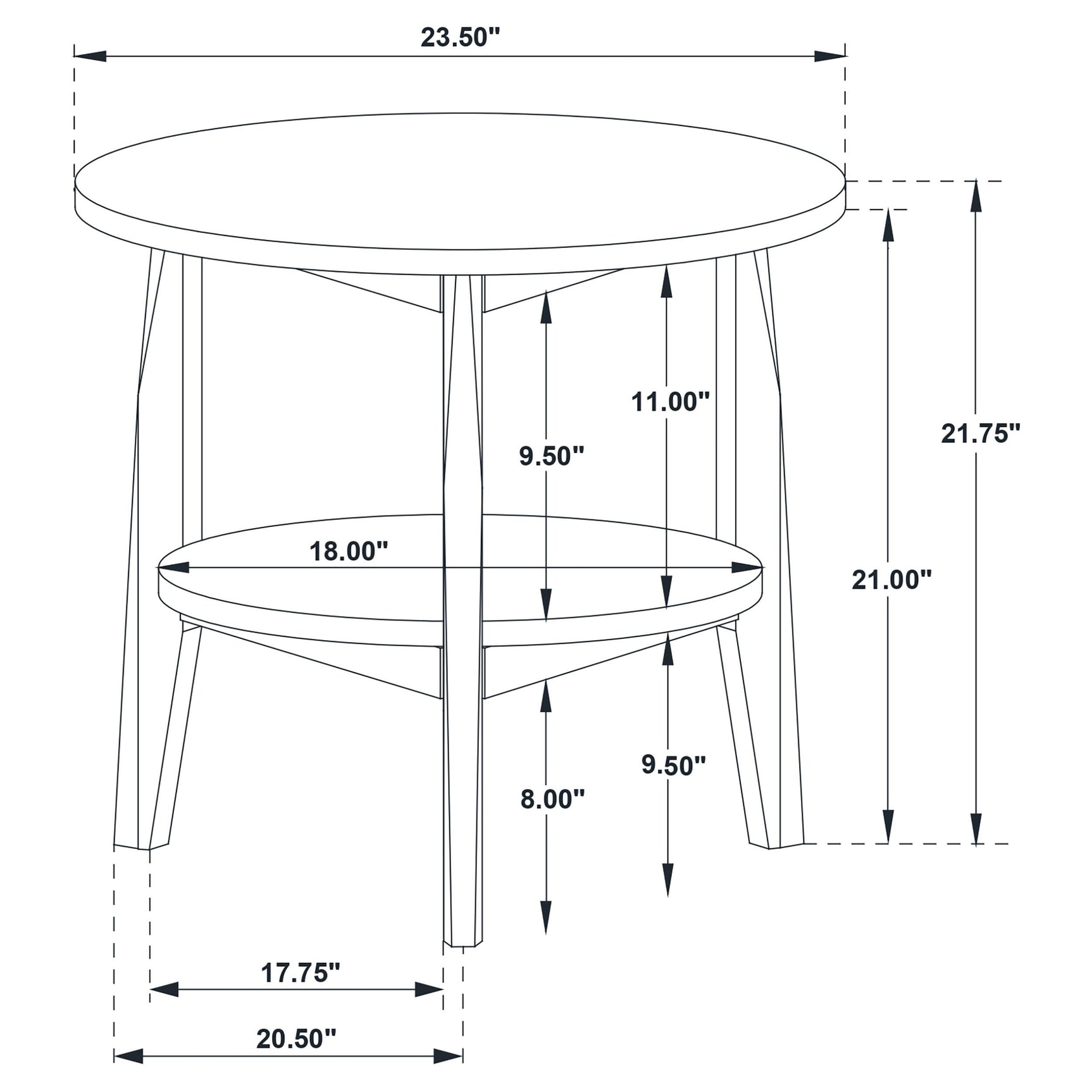 Bradley Round SmartTop End Side Table Grey and Natural