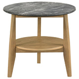 Bradley 3-Piece Round SmartTop Coffee Table Set Grey and Natural