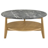 Bradley 3-Piece Round SmartTop Coffee Table Set Grey and Natural