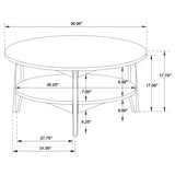 Bradley 3-Piece Round SmartTop Coffee Table Set Grey and Natural