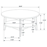 Bradley Round SmartTop Cocktail Coffee Table Grey and Natural