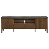 Bradley 63-inch 2-Door SmartTop TV Stand Smokey Grey and Brown