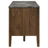 Bradley 63-inch 2-Door SmartTop TV Stand Smokey Grey and Brown