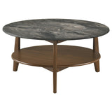Bradley 2-Piece Round SmartTop Coffee Table Set Smokey Grey and Brown