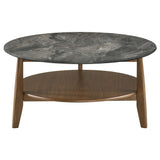Bradley 2-Piece Round SmartTop Coffee Table Set Smokey Grey and Brown