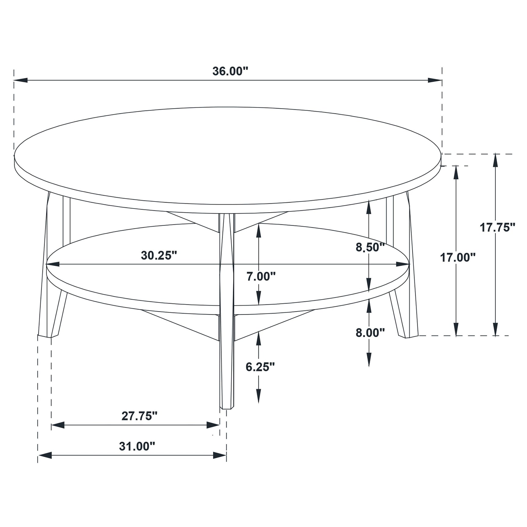 Bradley 2-Piece Round SmartTop Coffee Table Set Smokey Grey and Brown