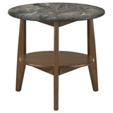 Bradley 3-Piece Round SmartTop Coffee Table Set Smokey Grey and Brown