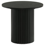 Hamlyn 2-piece Round Fluted Coffee and End Table Set Black