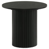 Hamlyn 3-piece Round Fluted Coffee and End Table Set Black