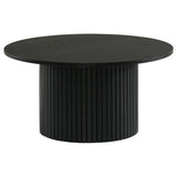 Hamlyn 3-piece Round Fluted Coffee and End Table Set Black