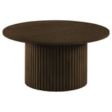 Hamlyn 2-piece Round Fluted Coffee and End Table Set Walnut