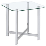 Cronin 2-piece Tempered Glass Top Coffee Table Set Chrome